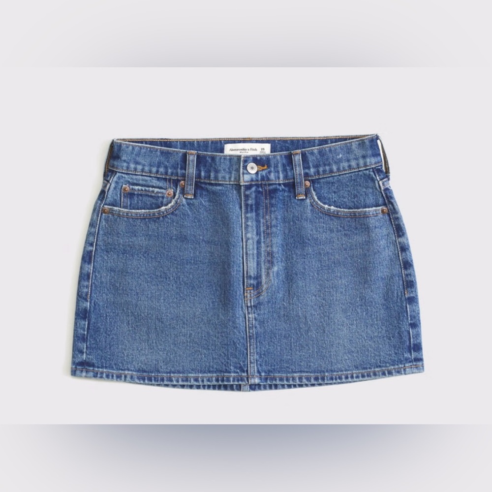 Abercrombie & Fitch Mid Rise Denim Mini Skirt